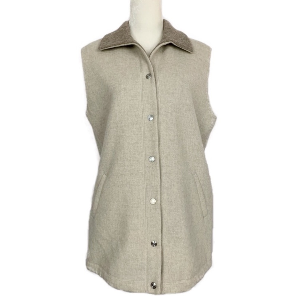 Basler Wool Gray Beige Sleeveless Coat